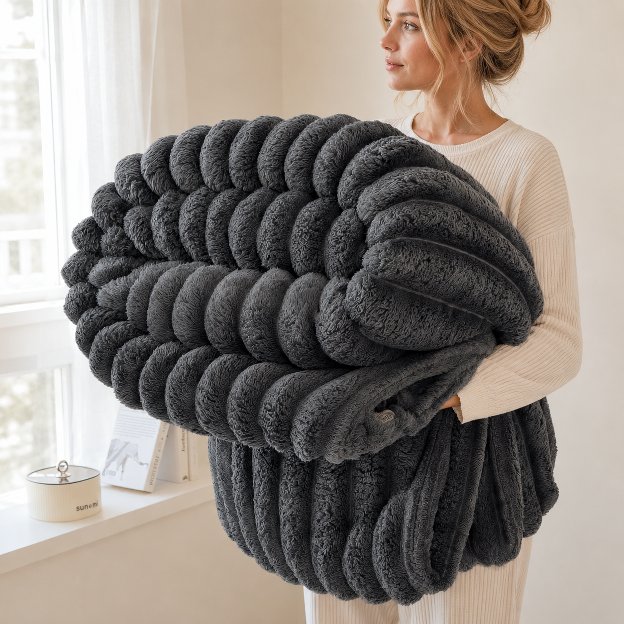 The Cloud-Ribbed Throw Blanket