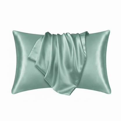 Aqua green silk pillowcase product image