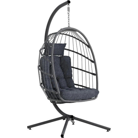 Modern Indoor/Outdoor Hanging Egg Chair with Stand