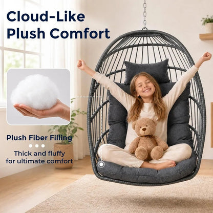 Modern Indoor/Outdoor Hanging Egg Chair with Stand